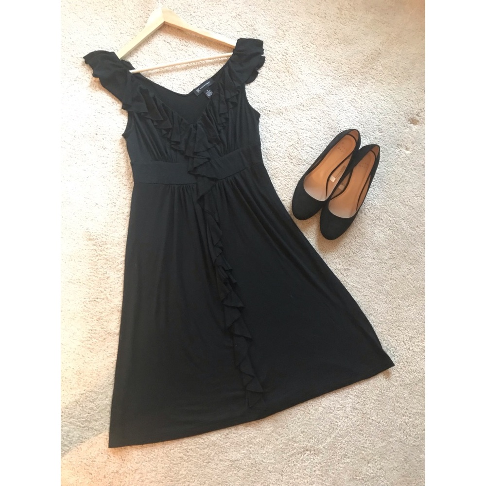 **Final Sale** INC Jersey Ruffled V-Neck Dress